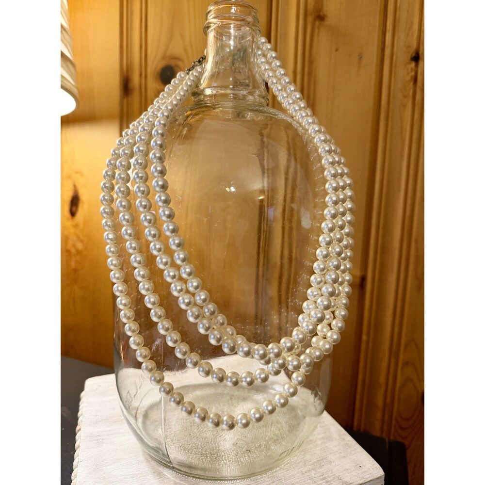 Vintage Sarah Coventry Multi Strand Faux Pearl Necklace, Layered Ivory Choker